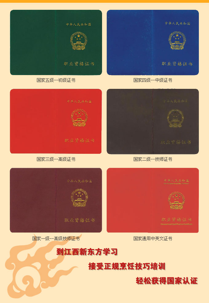 厨师考证说明